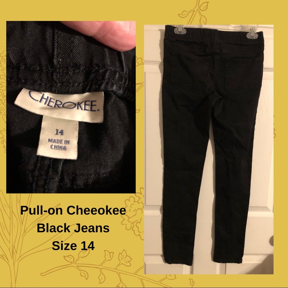 Pull-on Black Cherokee Jr Jeans Size 14